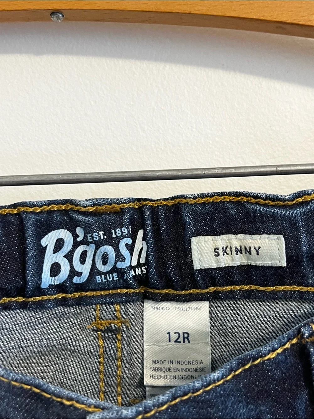 Oshkosh B’Gosh Skinny Jeans Dark Wash Denim Boys 12 Regular Adjustable Waist